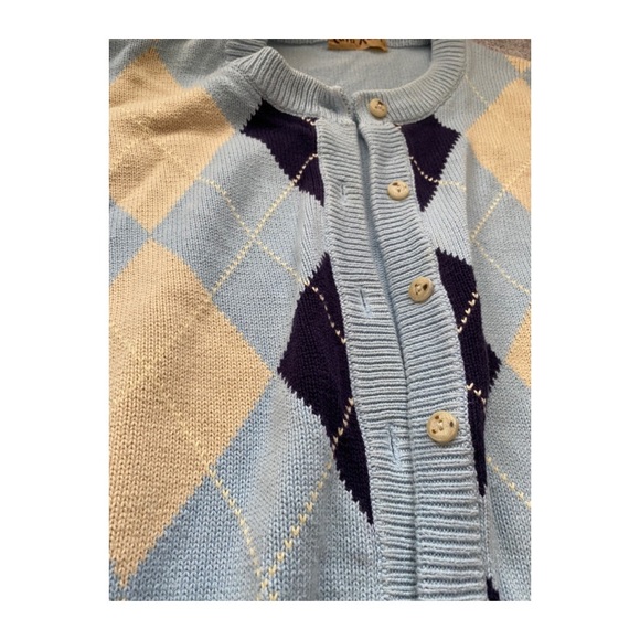Vintage argyle round neck cardigan - Picture 2 of 3